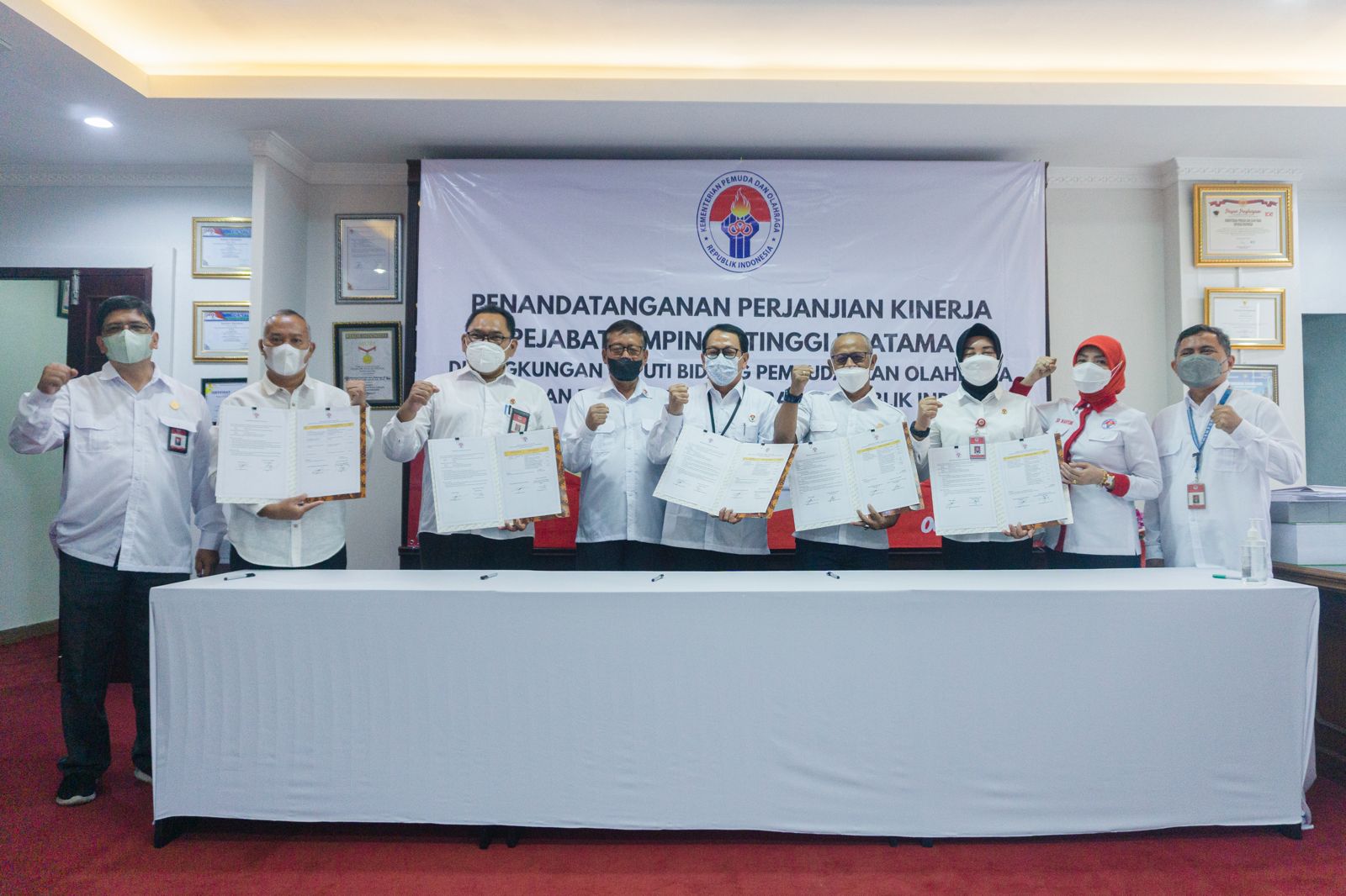 Sambut Tahun Anggaran Baru, Deputi Bidang Pembudayaan Olahraga Gelar Penandatanganan Perjanjian Kinerja Tahun 2022
