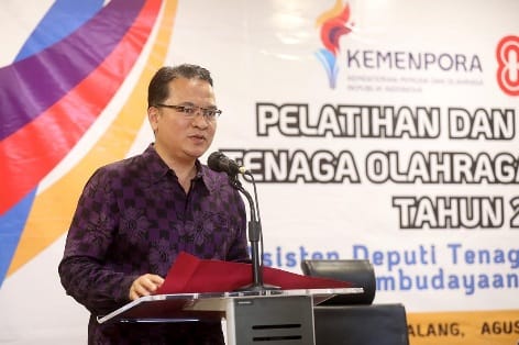 Sesdep Pembudayaan Olahraga Buka Pelatihan dan Sertifikasi Tenaga Olahraga Pendidikan di Malang